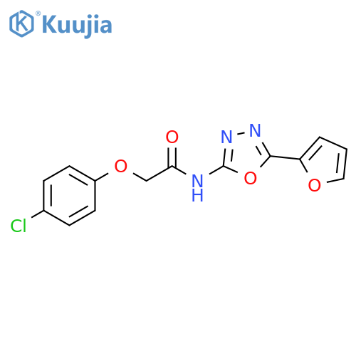 2-(4-chlorophenoxy)-N-5-(furan-2-yl)-1,3,4-oxadiazol-2-ylacetamide structure