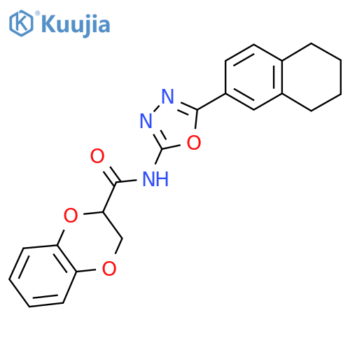 N-5-(5,6,7,8-tetrahydronaphthalen-2-yl)-1,3,4-oxadiazol-2-yl-2,3-dihydro-1,4-benzodioxine-2-carboxamide structure