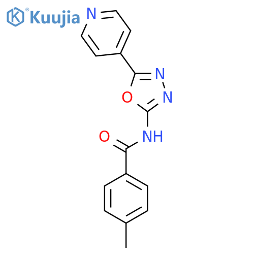 4-methyl-N-5-(pyridin-4-yl)-1,3,4-oxadiazol-2-ylbenzamide structure