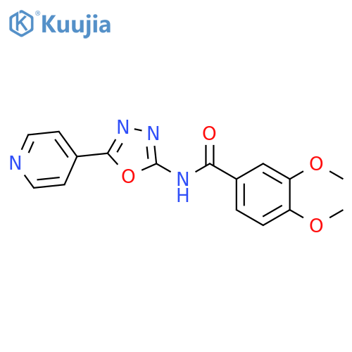 3,4-dimethoxy-N-5-(pyridin-4-yl)-1,3,4-oxadiazol-2-ylbenzamide structure