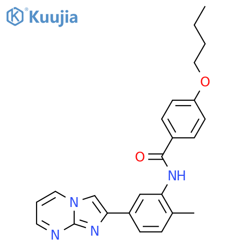 4-butoxy-N-(5-{imidazo1,2-apyrimidin-2-yl}-2-methylphenyl)benzamide structure