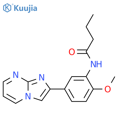 N-(5-{imidazo1,2-apyrimidin-2-yl}-2-methoxyphenyl)butanamide structure