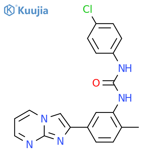 1-(4-chlorophenyl)-3-(5-{imidazo1,2-apyrimidin-2-yl}-2-methylphenyl)urea structure
