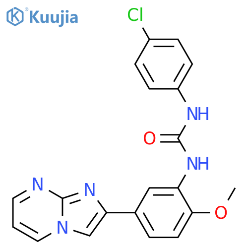 1-(4-chlorophenyl)-3-(5-{imidazo1,2-apyrimidin-2-yl}-2-methoxyphenyl)urea structure