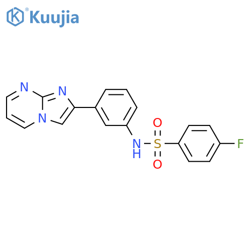 4-fluoro-N-(3-{imidazo1,2-apyrimidin-2-yl}phenyl)benzene-1-sulfonamide structure