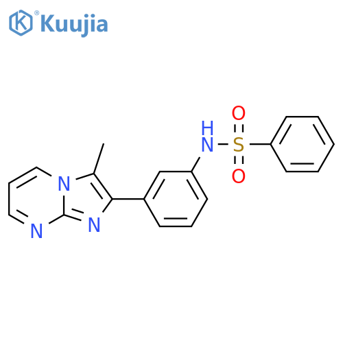 N-(3-{3-methylimidazo1,2-apyrimidin-2-yl}phenyl)benzenesulfonamide structure