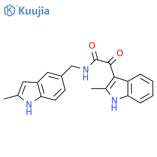 2-(2-methyl-1H-indol-3-yl)-N-(2-methyl-1H-indol-5-yl)methyl-2-oxoacetamide structure
