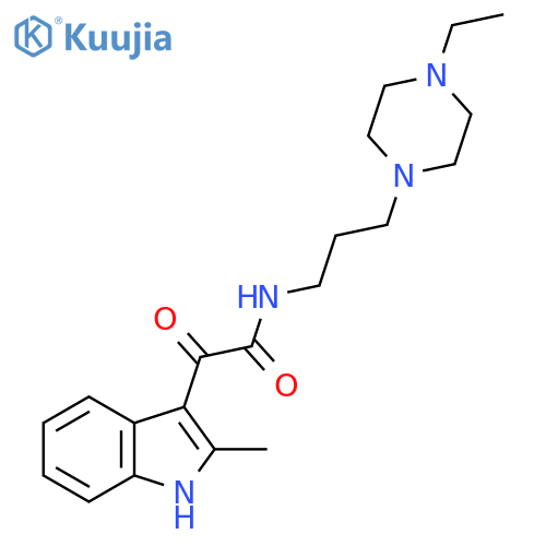 N-3-(4-ethylpiperazin-1-yl)propyl-2-(2-methyl-1H-indol-3-yl)-2-oxoacetamide structure
