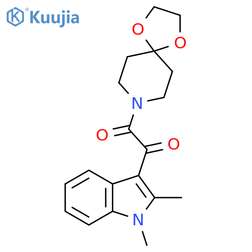 1-(1,2-dimethyl-1H-indol-3-yl)-2-{1,4-dioxa-8-azaspiro4.5decan-8-yl}ethane-1,2-dione structure