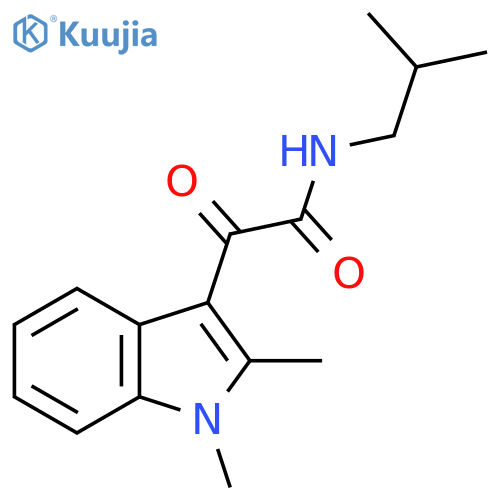 2-(1,2-dimethyl-1H-indol-3-yl)-N-(2-methylpropyl)-2-oxoacetamide structure