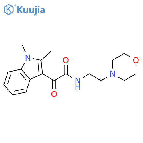2-(1,2-dimethyl-1H-indol-3-yl)-N-2-(morpholin-4-yl)ethyl-2-oxoacetamide structure