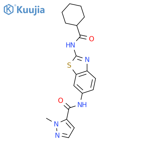1H-Pyrazole-5-carboxamide,N-[2-[(cyclohexylcarbonyl)amino]-6-benzothiazolyl]-1-methyl- structure