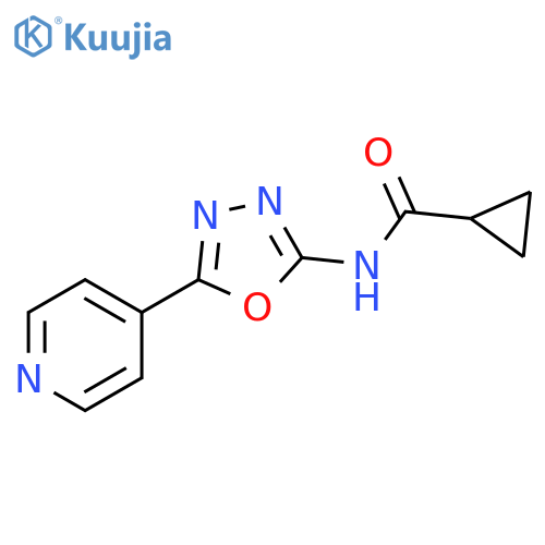 N-5-(pyridin-4-yl)-1,3,4-oxadiazol-2-ylcyclopropanecarboxamide structure