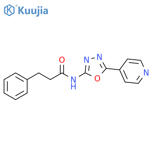 3-phenyl-N-5-(pyridin-4-yl)-1,3,4-oxadiazol-2-ylpropanamide structure