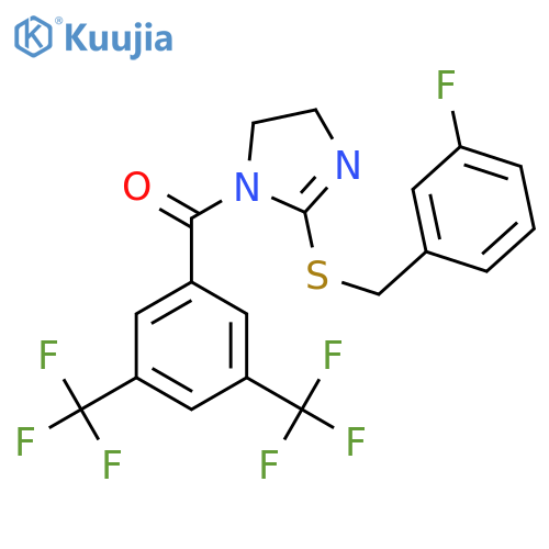 1-3,5-bis(trifluoromethyl)benzoyl-2-{(3-fluorophenyl)methylsulfanyl}-4,5-dihydro-1H-imidazole structure