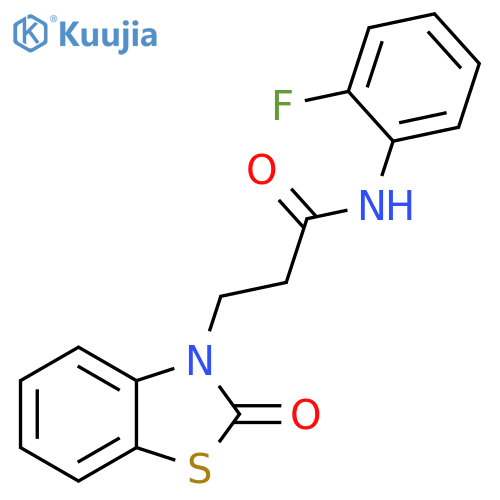 N-(2-fluorophenyl)-3-(2-oxo-2,3-dihydro-1,3-benzothiazol-3-yl)propanamide structure