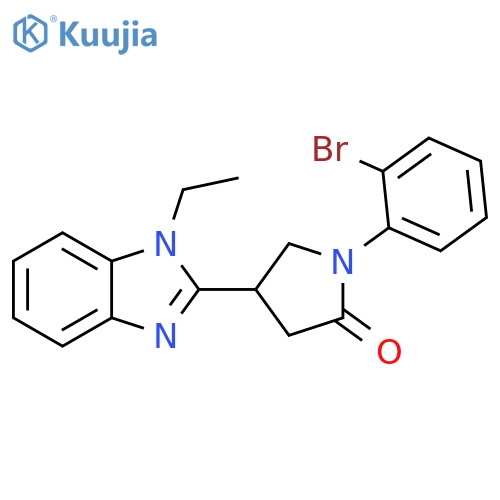 1-(2-bromophenyl)-4-(1-ethyl-1H-1,3-benzodiazol-2-yl)pyrrolidin-2-one structure