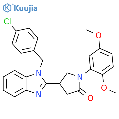 4-{1-(4-chlorophenyl)methyl-1H-1,3-benzodiazol-2-yl}-1-(2,5-dimethoxyphenyl)pyrrolidin-2-one structure