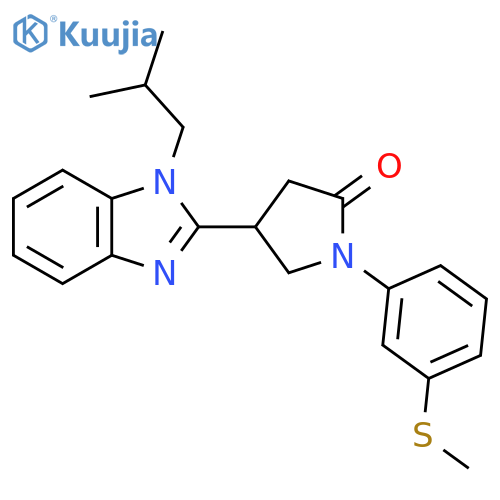 4-1-(2-methylpropyl)-1H-1,3-benzodiazol-2-yl-1-3-(methylsulfanyl)phenylpyrrolidin-2-one structure