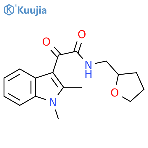 2-(1,2-dimethyl-1H-indol-3-yl)-2-oxo-N-(oxolan-2-yl)methylacetamide structure