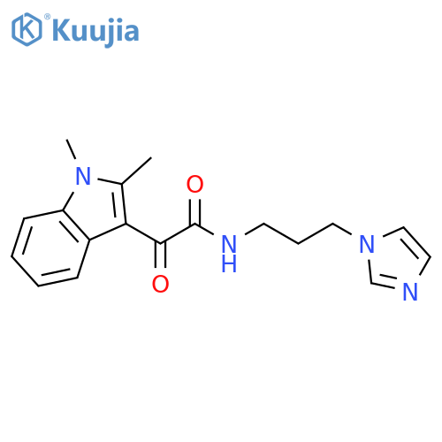 2-(1,2-dimethyl-1H-indol-3-yl)-N-3-(1H-imidazol-1-yl)propyl-2-oxoacetamide structure