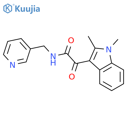 2-(1,2-dimethyl-1H-indol-3-yl)-2-oxo-N-(pyridin-3-yl)methylacetamide structure