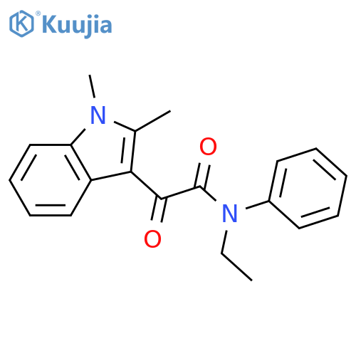 2-(1,2-dimethyl-1H-indol-3-yl)-N-ethyl-2-oxo-N-phenylacetamide structure