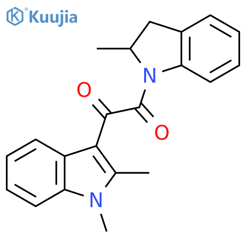 1-(1,2-dimethyl-1H-indol-3-yl)-2-(2-methyl-2,3-dihydro-1H-indol-1-yl)ethane-1,2-dione structure