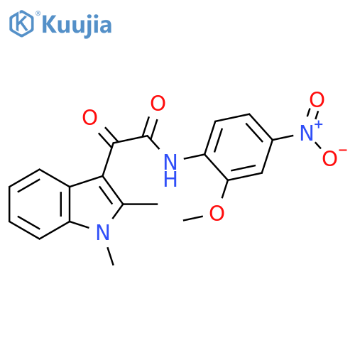 2-(1,2-dimethyl-1H-indol-3-yl)-N-(2-methoxy-4-nitrophenyl)-2-oxoacetamide structure