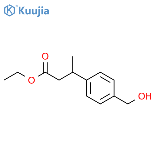 Benzenepropanoic acid, 4-(hydroxymethyl)--ba--methyl-, ethyl ester (9CI) structure
