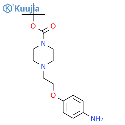 1-Piperazinecarboxylic acid, 4-[2-(4-aminophenoxy)ethyl]-,1,1-dimethylethyl ester structure