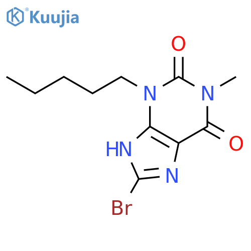 1H-PURINE-2,6-DIONE, 8-BROMO-3,7-DIHYDRO-1-METHYL-3-PENTYL- structure