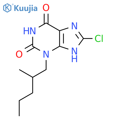 1H-PURINE-2,6-DIONE, 8-CHLORO-3,7-DIHYDRO-3-(2-METHYLPENTYL)- structure