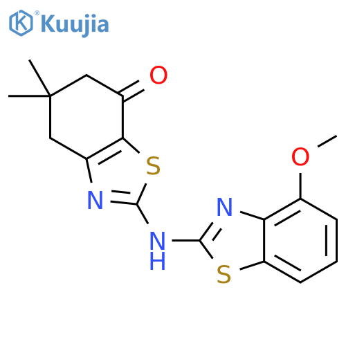 2-(4-methoxy-1,3-benzothiazol-2-yl)amino-5,5-dimethyl-4,5,6,7-tetrahydro-1,3-benzothiazol-7-one structure