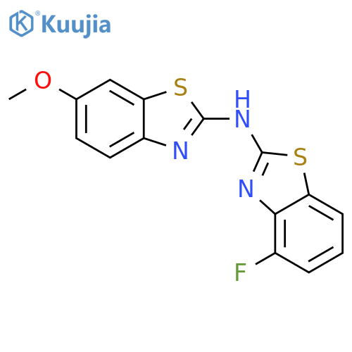 N-(4-fluoro-1,3-benzothiazol-2-yl)-6-methoxy-1,3-benzothiazol-2-amine structure