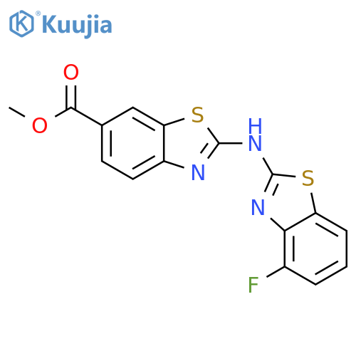 methyl 2-(4-fluoro-1,3-benzothiazol-2-yl)amino-1,3-benzothiazole-6-carboxylate structure