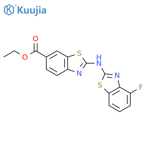 ethyl 2-(4-fluoro-1,3-benzothiazol-2-yl)amino-1,3-benzothiazole-6-carboxylate structure