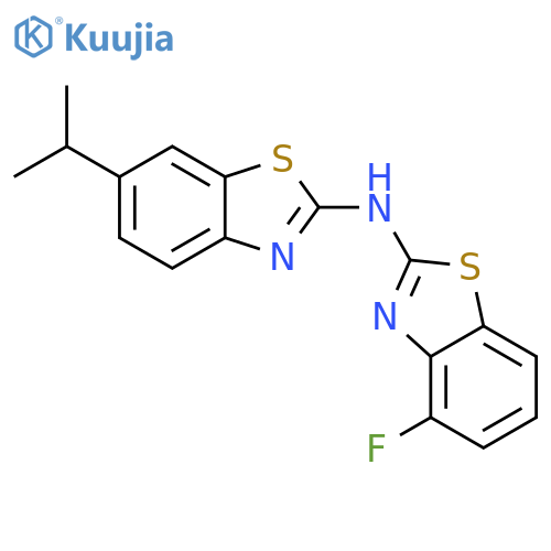 N-(4-fluoro-1,3-benzothiazol-2-yl)-6-(propan-2-yl)-1,3-benzothiazol-2-amine structure