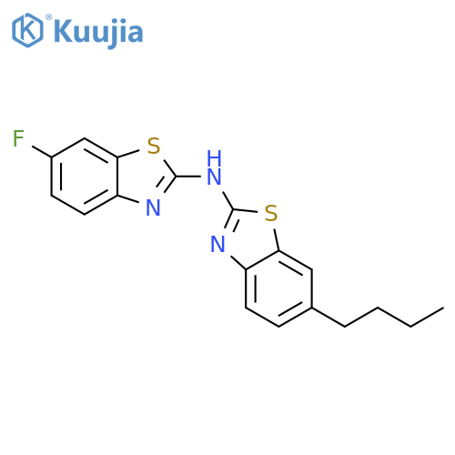 N-(6-butyl-1,3-benzothiazol-2-yl)-6-fluoro-1,3-benzothiazol-2-amine structure