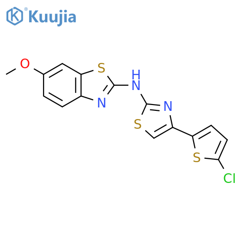 N-4-(5-chlorothiophen-2-yl)-1,3-thiazol-2-yl-6-methoxy-1,3-benzothiazol-2-amine structure