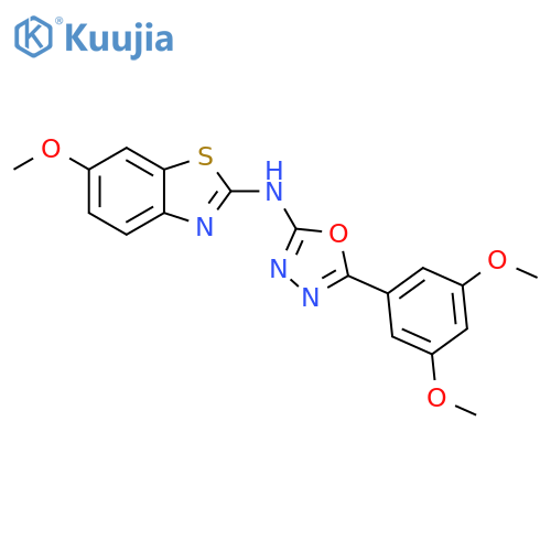 N-5-(3,5-dimethoxyphenyl)-1,3,4-oxadiazol-2-yl-6-methoxy-1,3-benzothiazol-2-amine structure