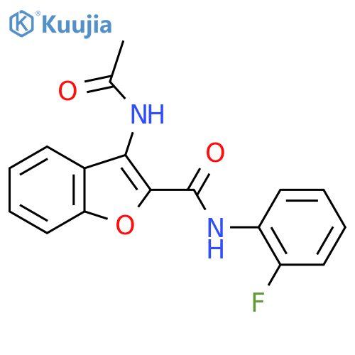 3-acetamido-N-(2-fluorophenyl)-1-benzofuran-2-carboxamide structure