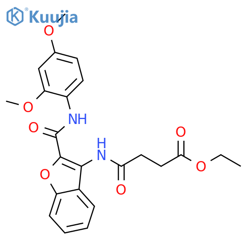 ethyl 3-({2-(2,4-dimethoxyphenyl)carbamoyl-1-benzofuran-3-yl}carbamoyl)propanoate structure