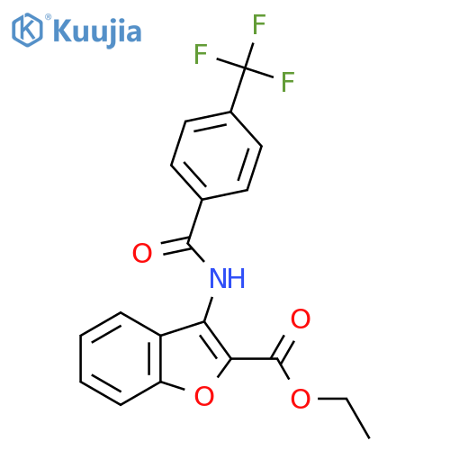 ethyl 3-4-(trifluoromethyl)benzamido-1-benzofuran-2-carboxylate structure