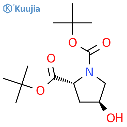 ditert-butyl (2R,4S)-4-hydroxypyrrolidine-1,2-dicarboxylate structure