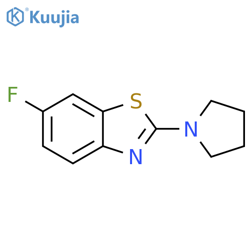 6-fluoro-2-(pyrrolidin-1-yl)-1,3-benzothiazole structure
