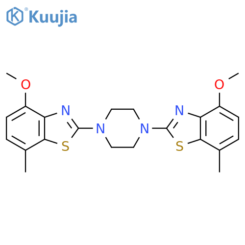 4-methoxy-2-4-(4-methoxy-7-methyl-1,3-benzothiazol-2-yl)piperazin-1-yl-7-methyl-1,3-benzothiazole structure