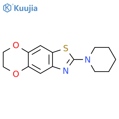 5-(piperidin-1-yl)-10,13-dioxa-4-thia-6-azatricyclo7.4.0.0^{3,7}trideca-1,3(7),5,8-tetraene structure