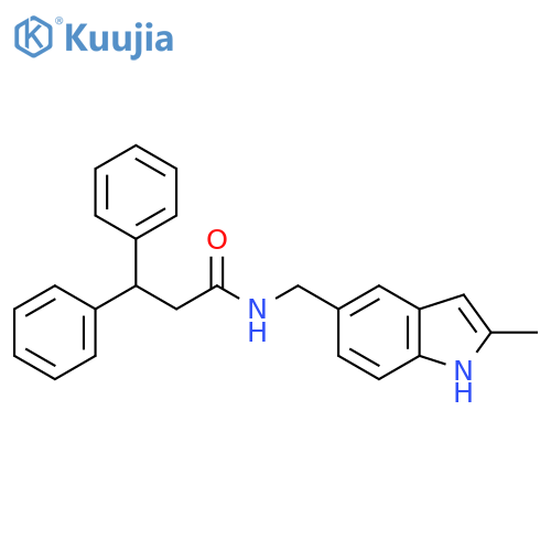 N-(2-methyl-1H-indol-5-yl)methyl-3,3-diphenylpropanamide structure