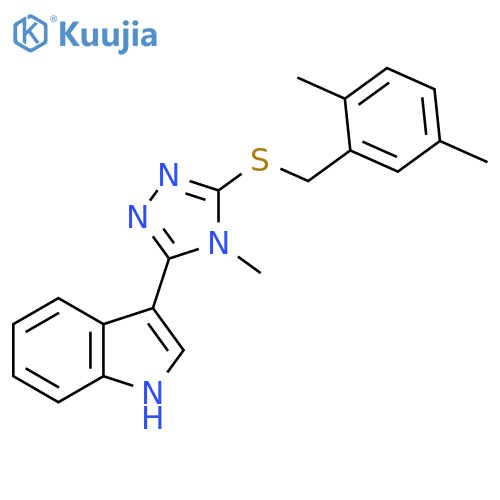 3-(5-{(2,5-dimethylphenyl)methylsulfanyl}-4-methyl-4H-1,2,4-triazol-3-yl)-1H-indole structure